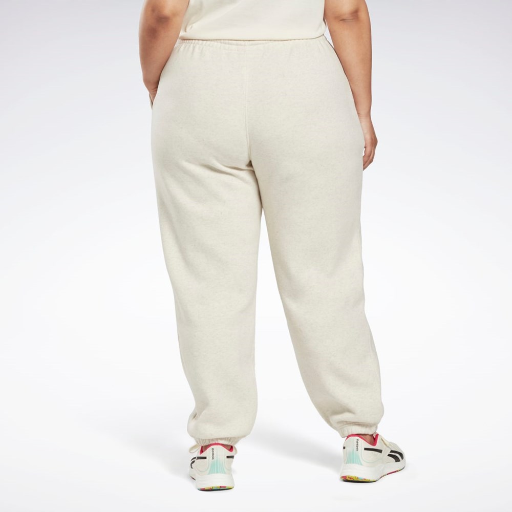 Reebok Reebok Identity Logo Fleece Joggers (Plus Size) Białe | GFKV-51983