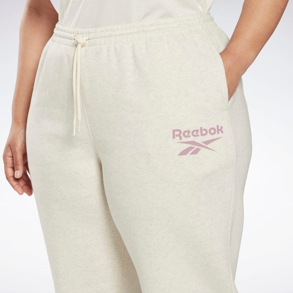 Reebok Reebok Identity Logo Fleece Joggers (Plus Size) Białe | GFKV-51983