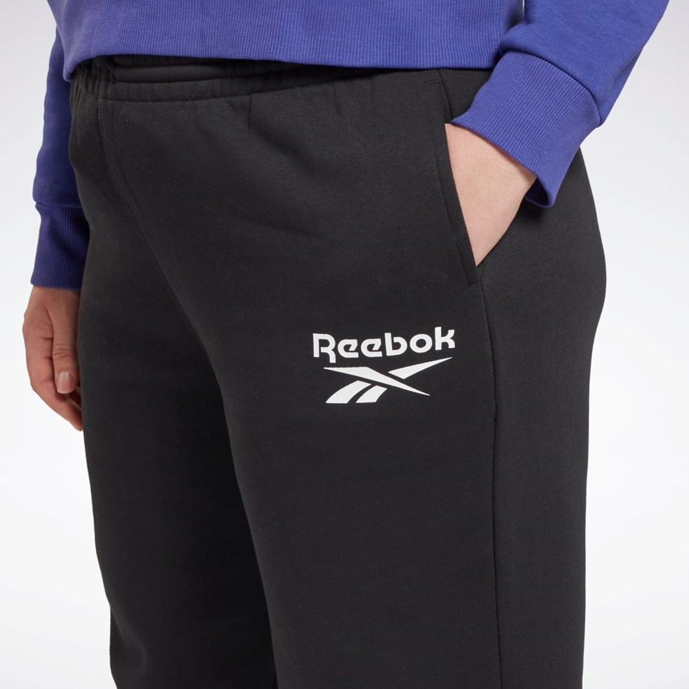 Reebok Reebok Identity Logo Fleece Joggers (Plus Size) Czarne | MFQP-63841