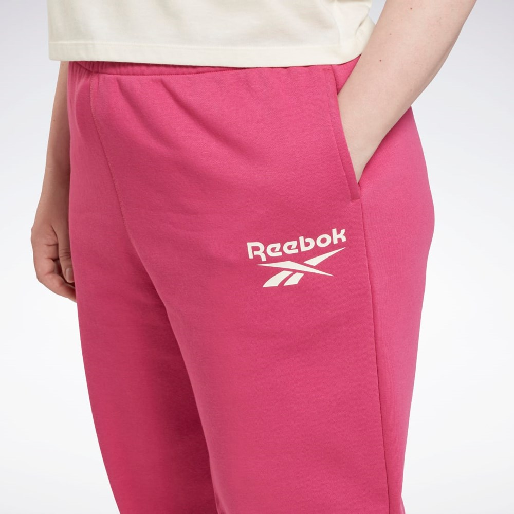 Reebok Reebok Identity Logo Fleece Joggers (Plus Size) Różowe | WGQN-79015