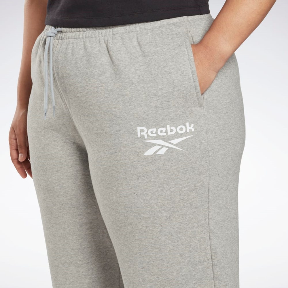 Reebok Reebok Identity Logo Fleece Joggers (Plus Size) Szare | YHQS-93701