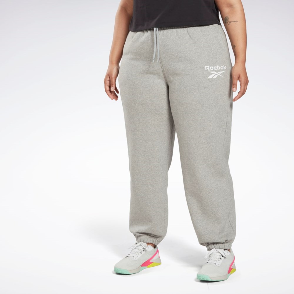 Reebok Reebok Identity Logo Fleece Joggers (Plus Size) Szare | YHQS-93701