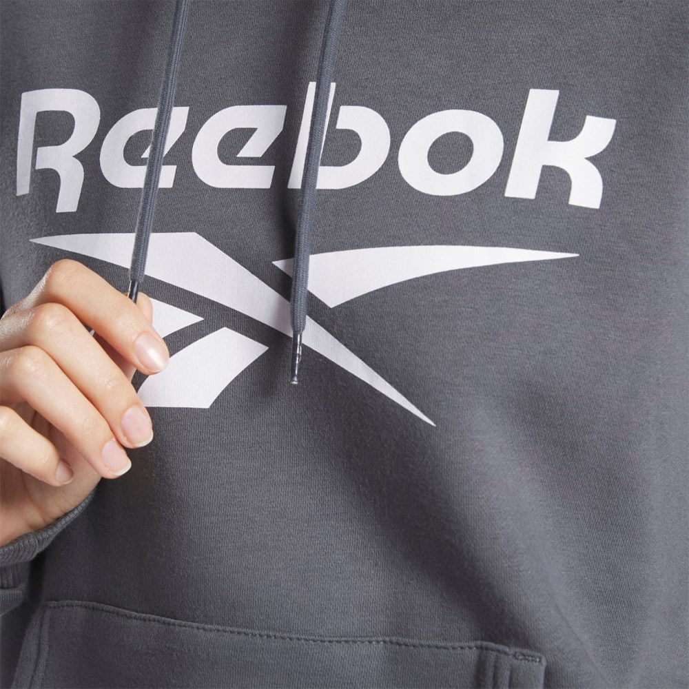 Reebok Reebok Identity Logo Fleece Pullover Hoodie Szare | EZGY-59832