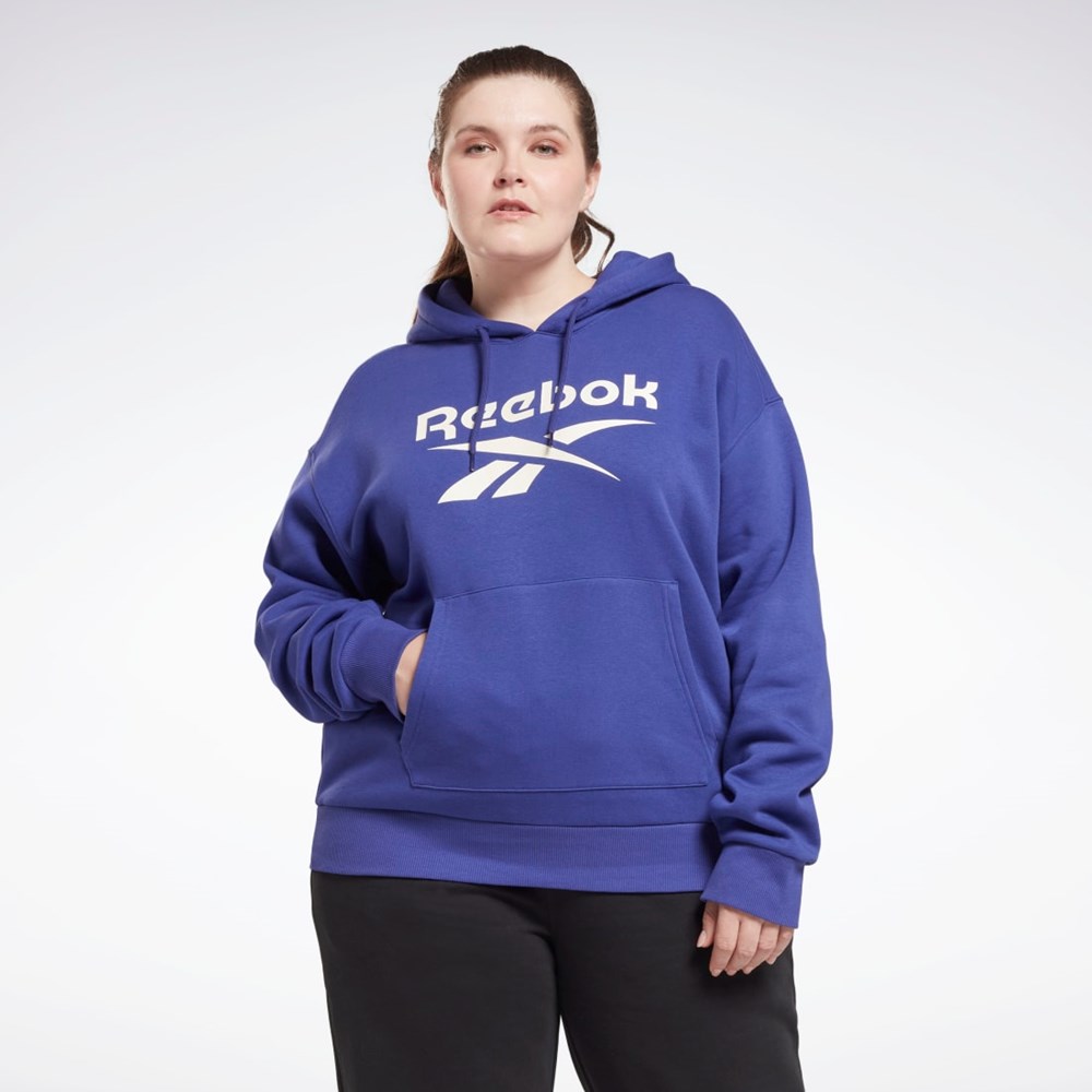 Reebok Reebok Identity Logo Fleece Pullover Hoodie (Plus Size) Fioletowe | KAFG-30769