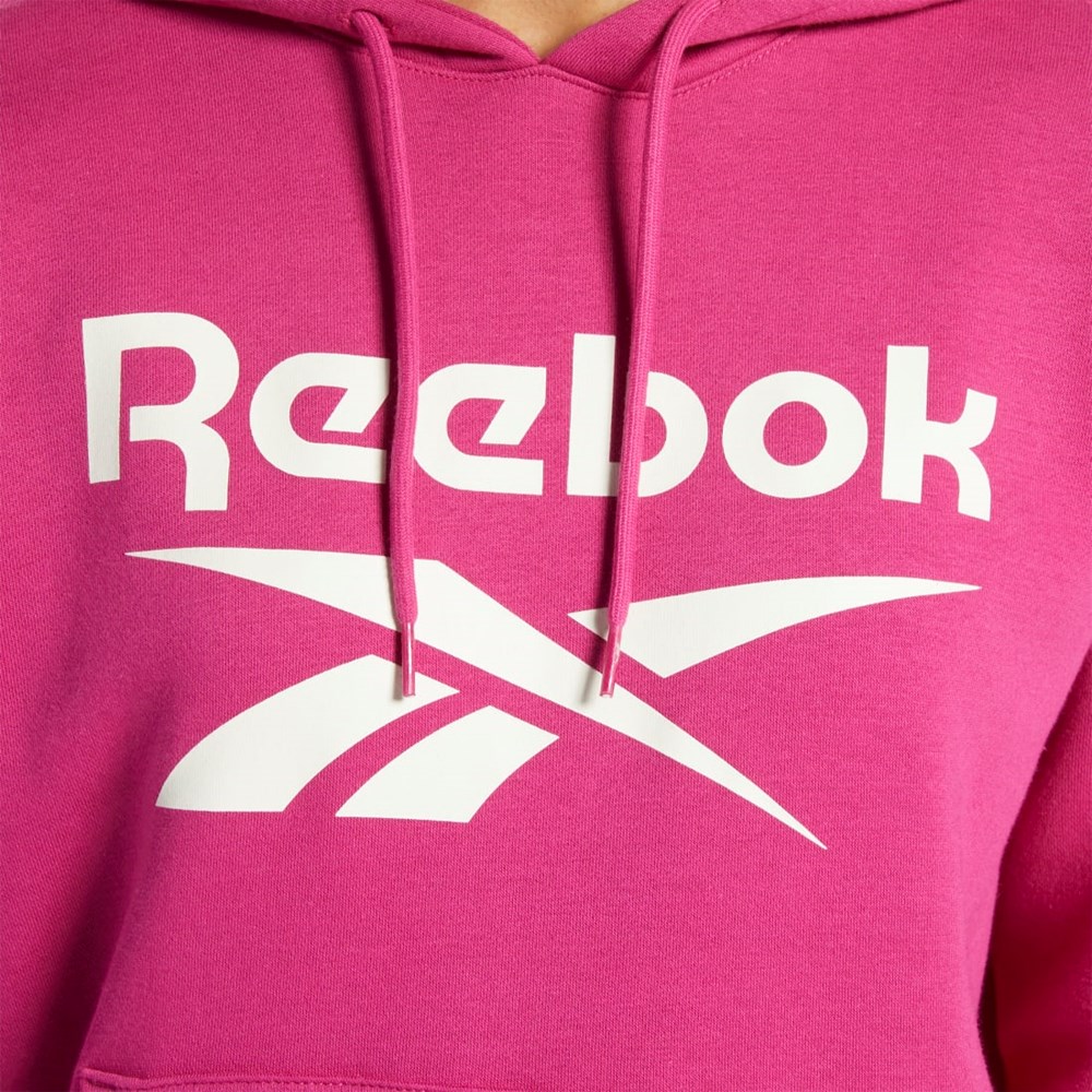 Reebok Reebok Identity Logo Fleece Pullover Hoodie Różowe | VTYF-58146