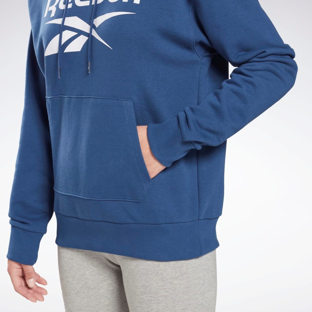 Reebok Reebok Identity Logo French Terry Hoodie Niebieskie | GSBF-35016