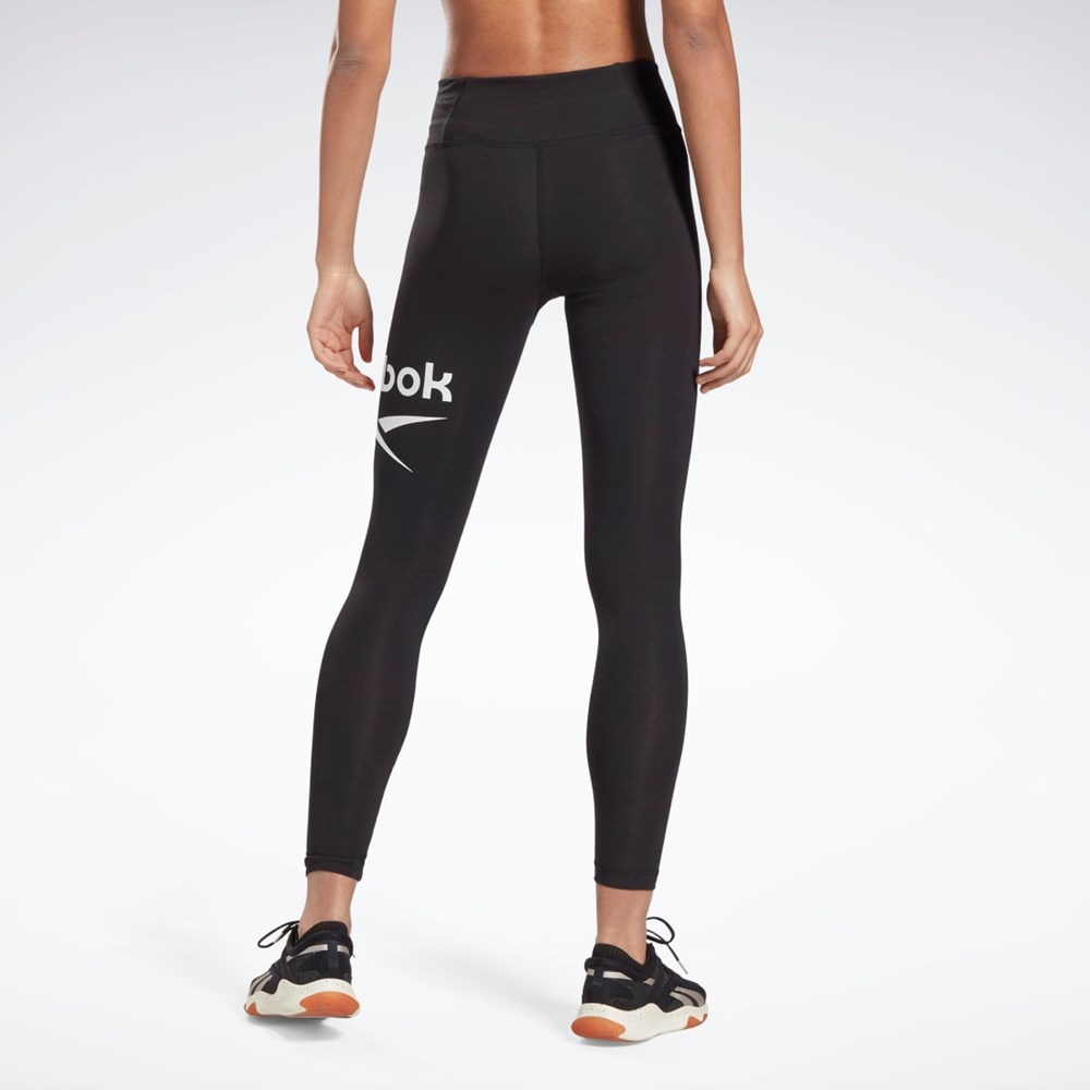 Reebok Reebok Identity Logo Leggings Czarne | FTVW-54213