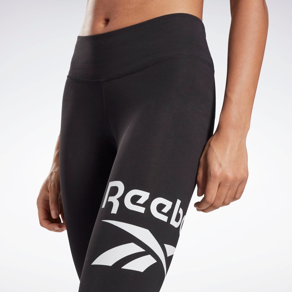 Reebok Reebok Identity Logo Leggings Czarne | FTVW-54213