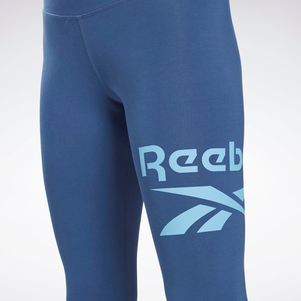 Reebok Reebok Identity Logo Leggings Niebieskie | IVKM-97352