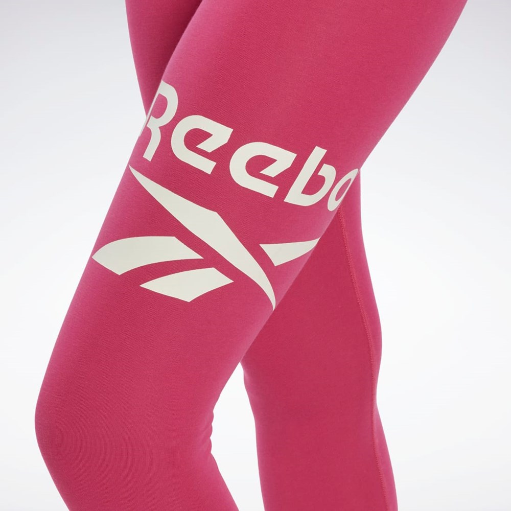 Reebok Reebok Identity Logo Leggings Różowe | ZJXH-91674