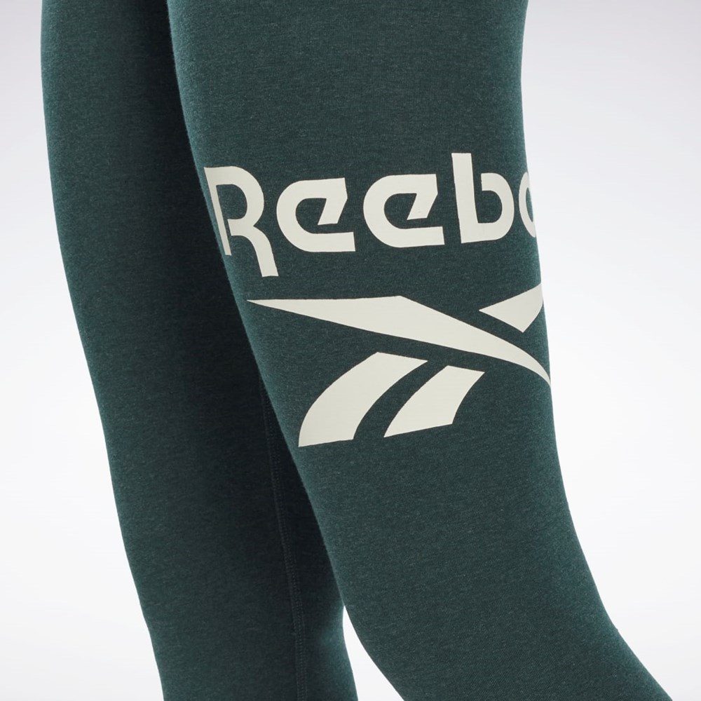 Reebok Reebok Identity Logo Leggings Zielone | ZNBP-42317