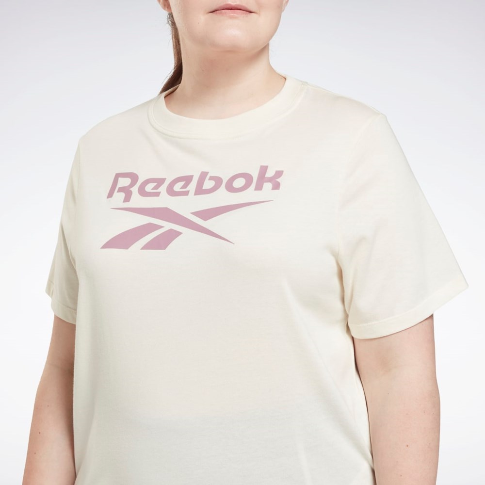 Reebok Reebok Identity T-Shirt (Plus Size) Białe | NTWK-56037