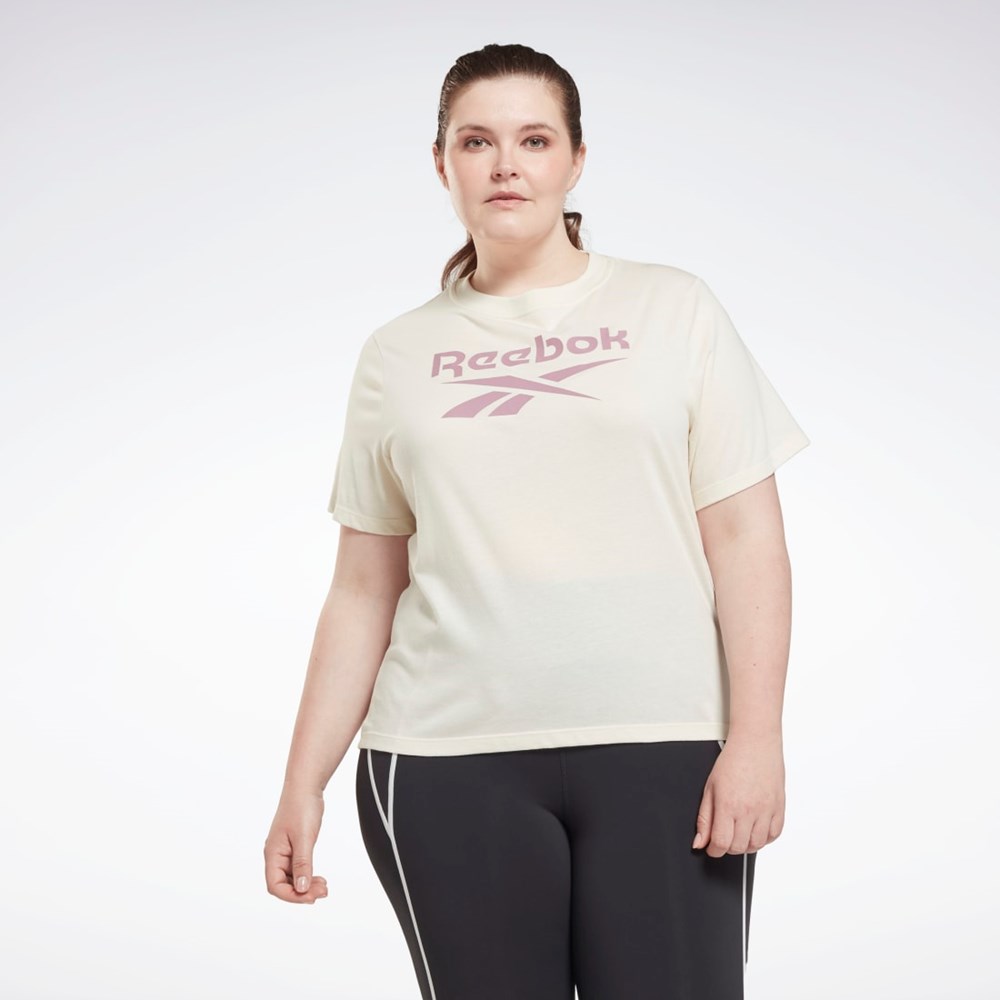 Reebok Reebok Identity T-Shirt (Plus Size) Białe | NTWK-56037