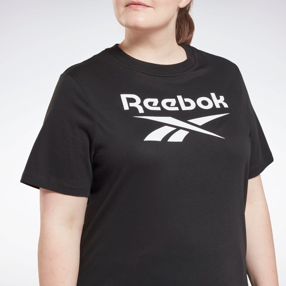 Reebok Reebok Identity T-Shirt (Plus Size) Czarne | XPAZ-30827