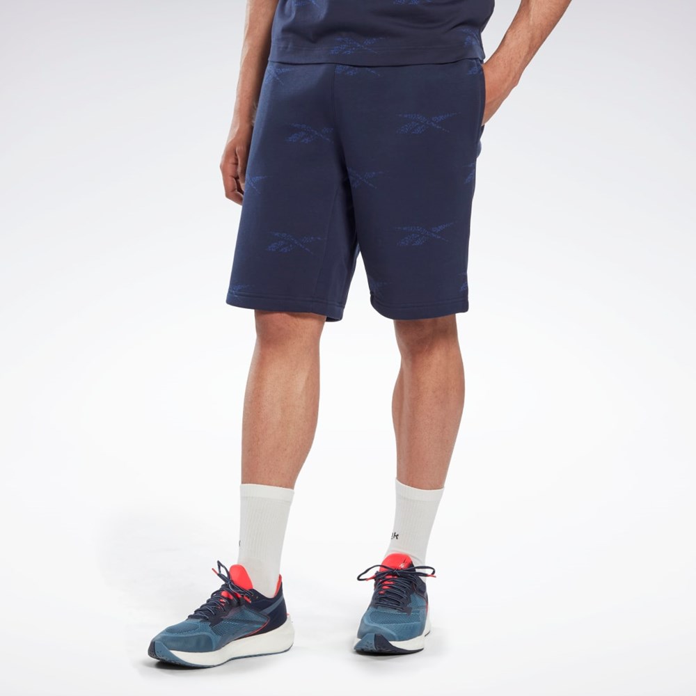 Reebok Reebok Identity Vector Fleece Shorts Granatowe | POVC-65497