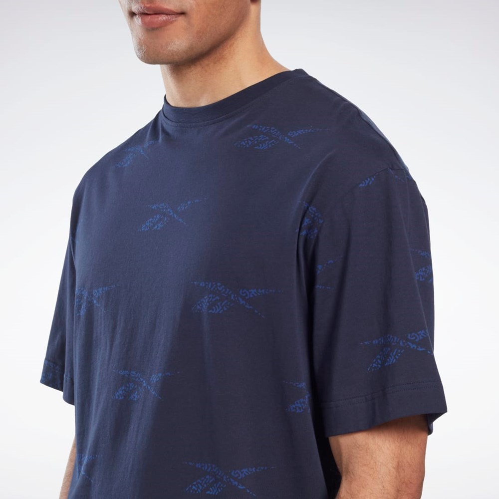 Reebok Reebok Identity Vector T-Shirt Granatowe | TQAF-28701