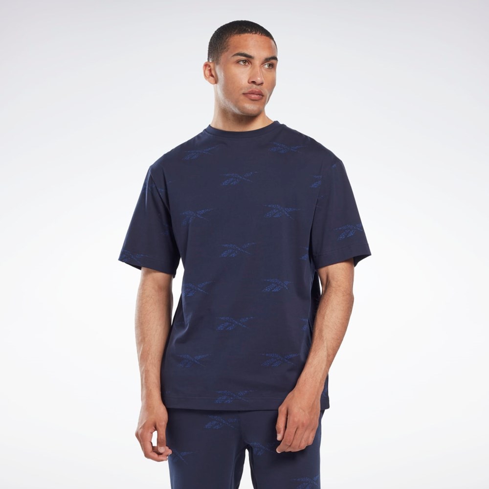 Reebok Reebok Identity Vector T-Shirt Granatowe | TQAF-28701