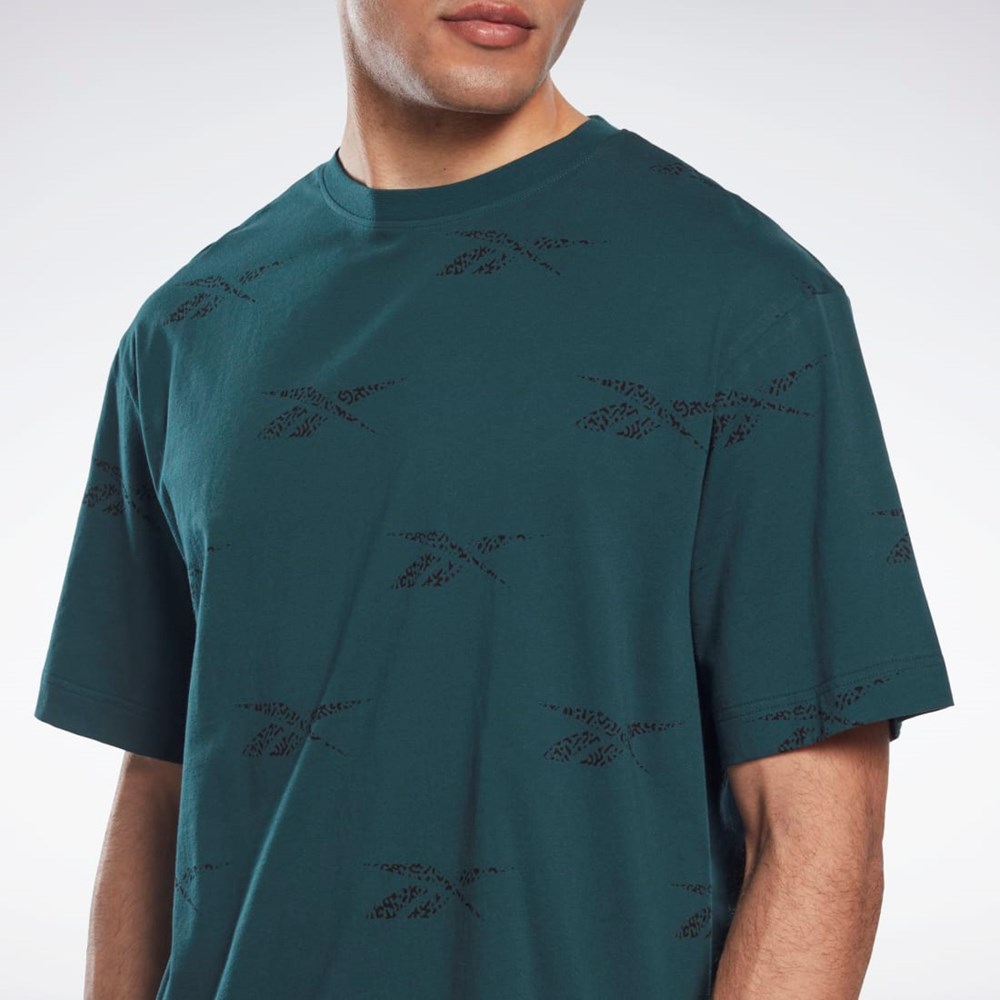 Reebok Reebok Identity Vector T-Shirt Zielone | EOVZ-92867