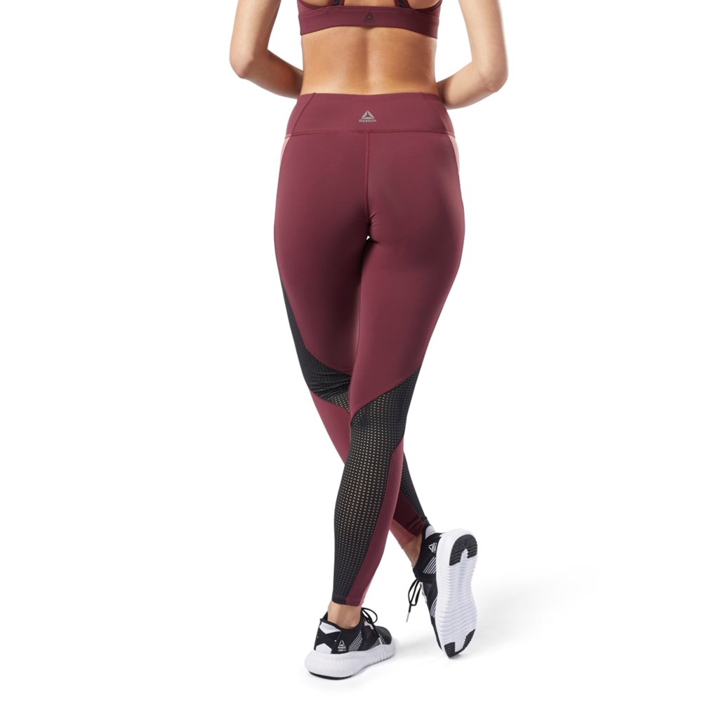 Reebok Reebok Lux 2 Leggings Bordowe Różowe | ZYXB-78425