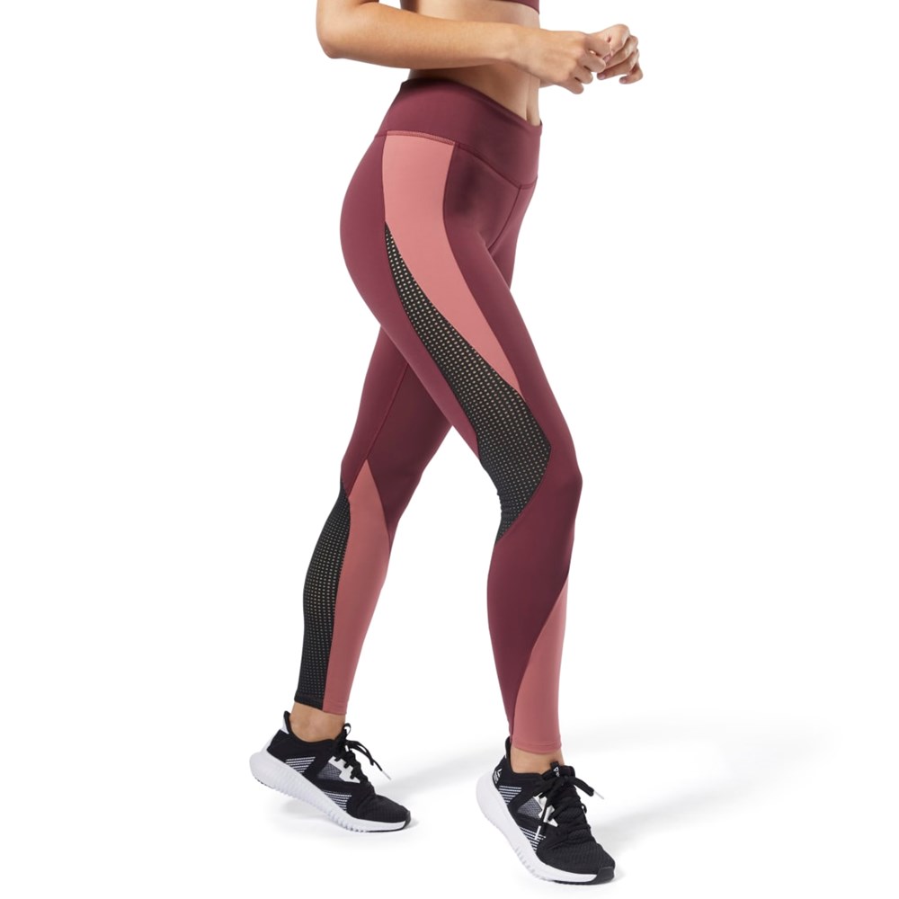 Reebok Reebok Lux 2 Leggings Bordowe Różowe | ZYXB-78425