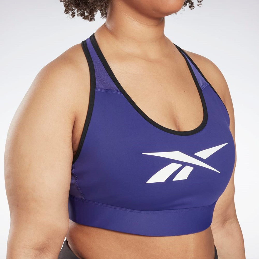 Reebok Reebok Lux Vector Racer Sports Bra (Plus Size) Fioletowe | AJRY-05631