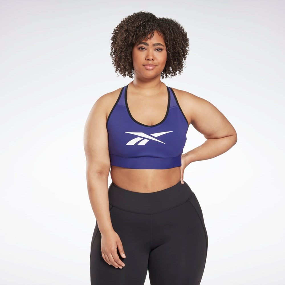 Reebok Reebok Lux Vector Racer Sports Bra (Plus Size) Fioletowe | AJRY-05631