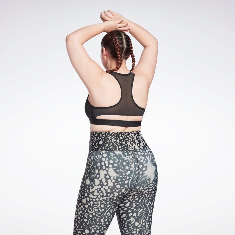 Reebok Reebok Lux Vector Racer Sports Bra (Plus Size) Czarne | BKML-25864