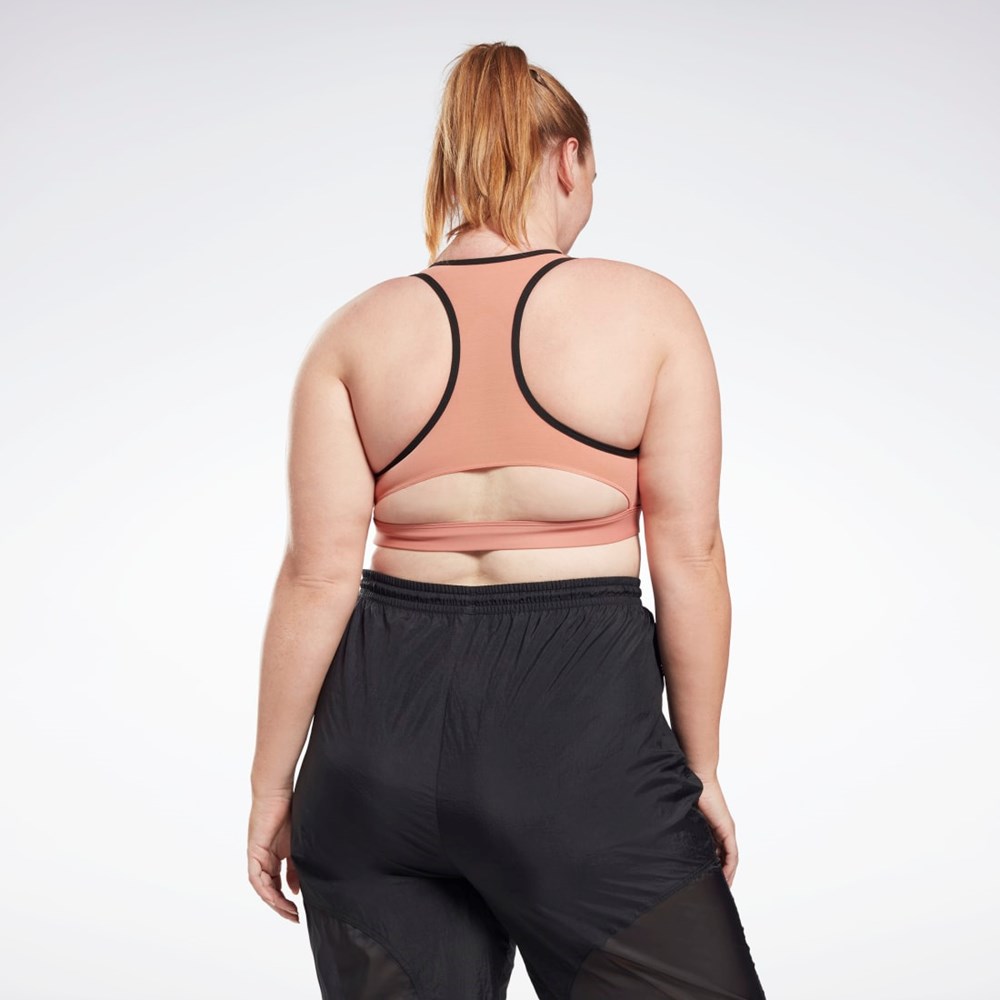 Reebok Reebok Lux Vector Racer Sports Bra (Plus Size) Koralowe | EBFD-82750