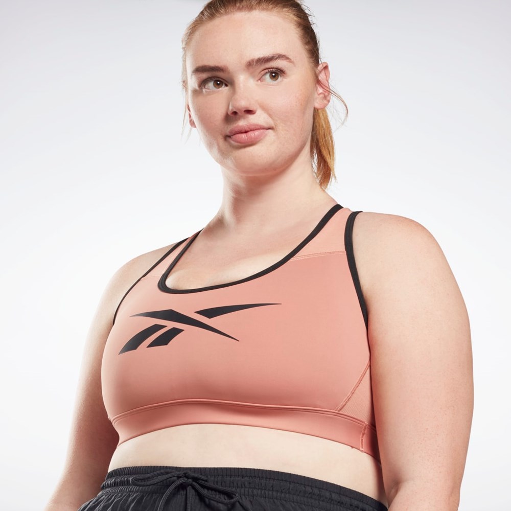 Reebok Reebok Lux Vector Racer Sports Bra (Plus Size) Koralowe | EBFD-82750