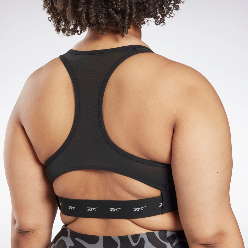 Reebok Reebok Lux Vector Racer Sports Bra (Plus Size) Czarne | EGOW-53492