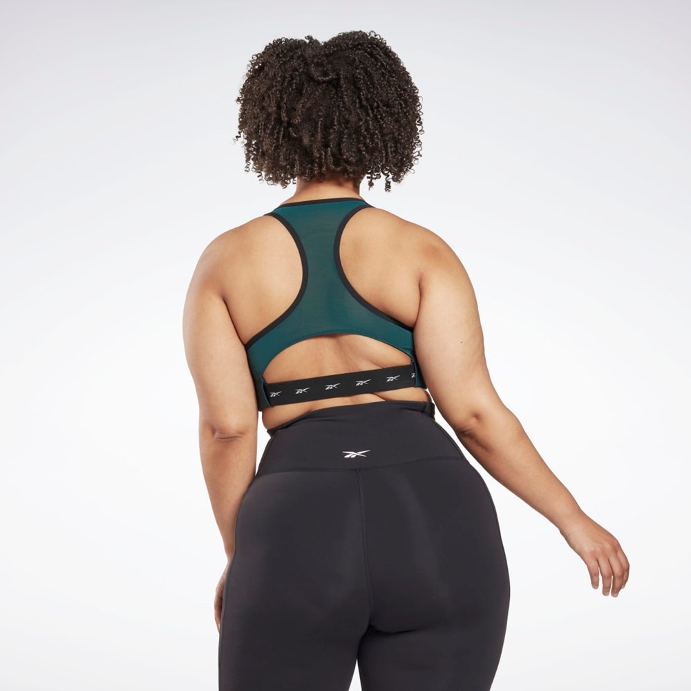 Reebok Reebok Lux Vector Racer Sports Bra (Plus Size) Zielone | GKYA-87590