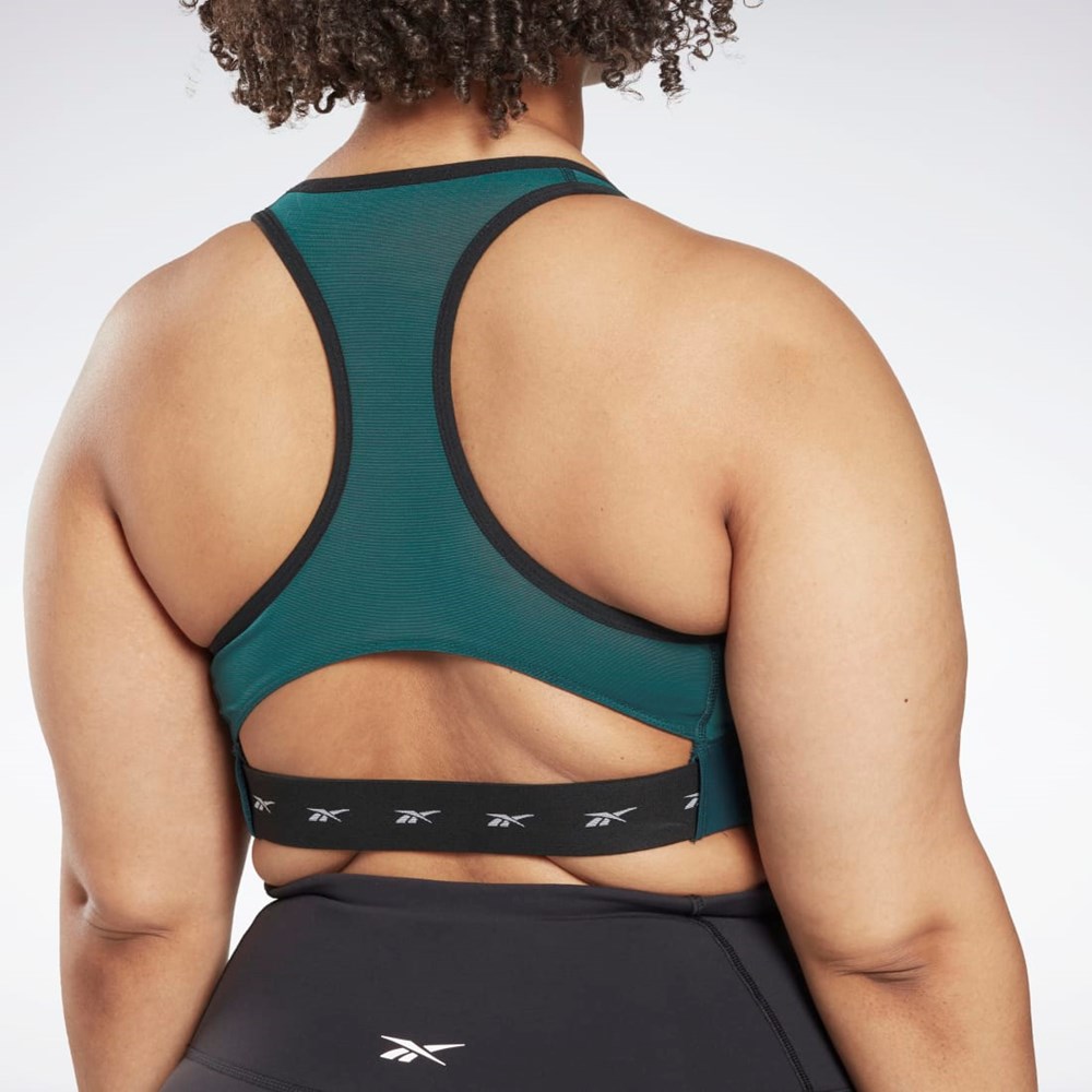 Reebok Reebok Lux Vector Racer Sports Bra (Plus Size) Zielone | GKYA-87590