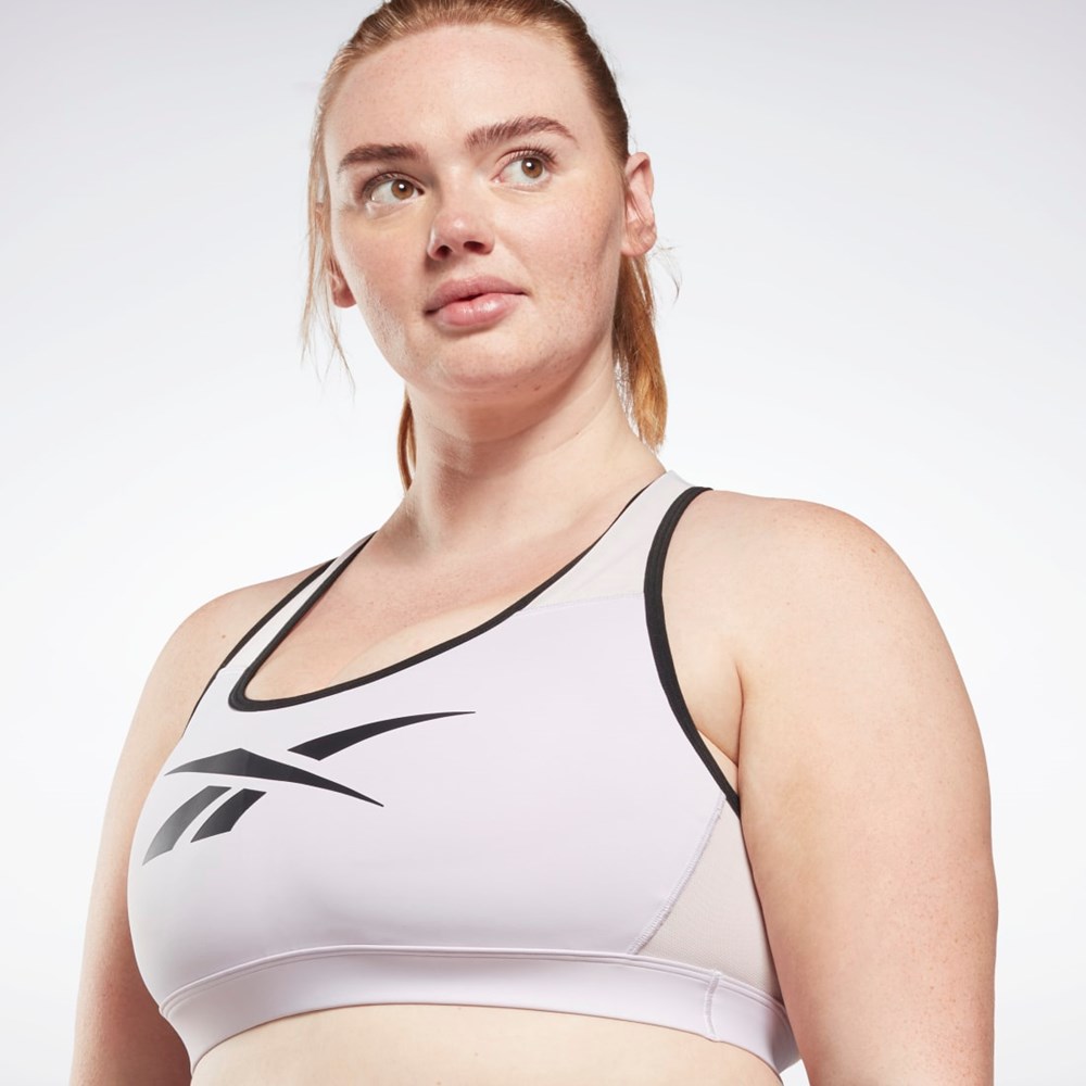 Reebok Reebok Lux Vector Racer Sports Bra (Plus Size) Quartz Glow | VBFO-74603