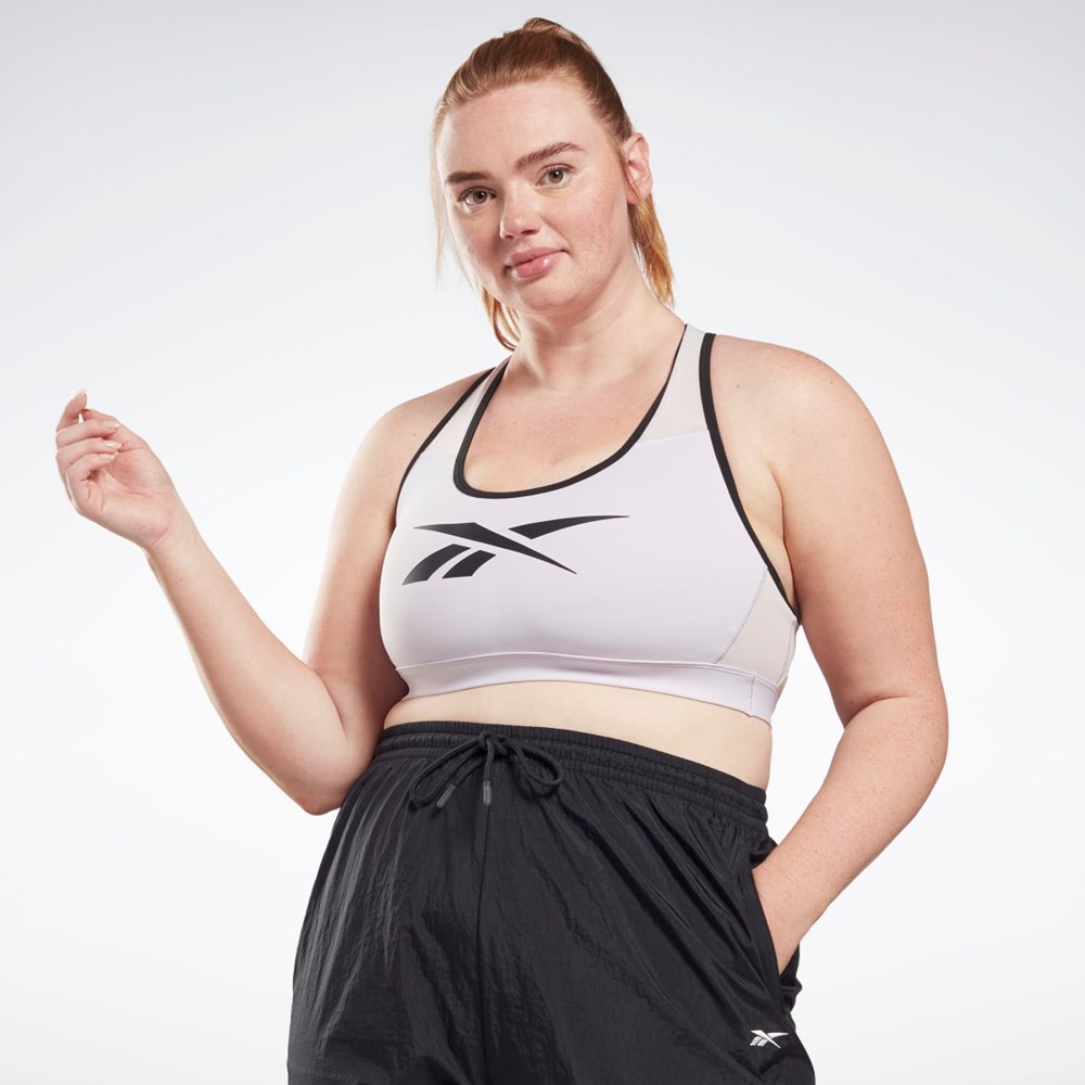 Reebok Reebok Lux Vector Racer Sports Bra (Plus Size) Quartz Glow | VBFO-74603