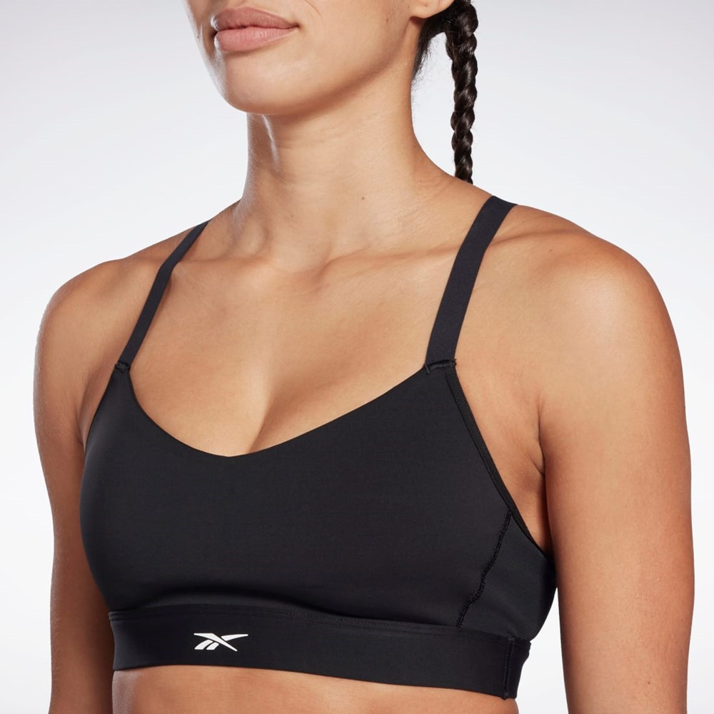 Reebok Reebok Lux Z Paskami Sports Bra Czarne | GRNQ-92785