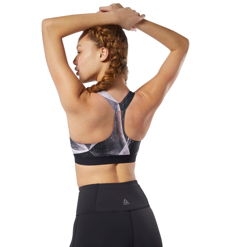 Reebok Reebok PureMove Bra - Shattered Ice Motion Sense ™ Czarne | VHBI-62984