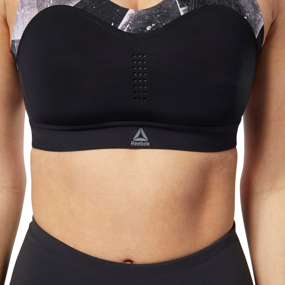 Reebok Reebok PureMove Bra - Shattered Ice Motion Sense ™ Czarne | VHBI-62984