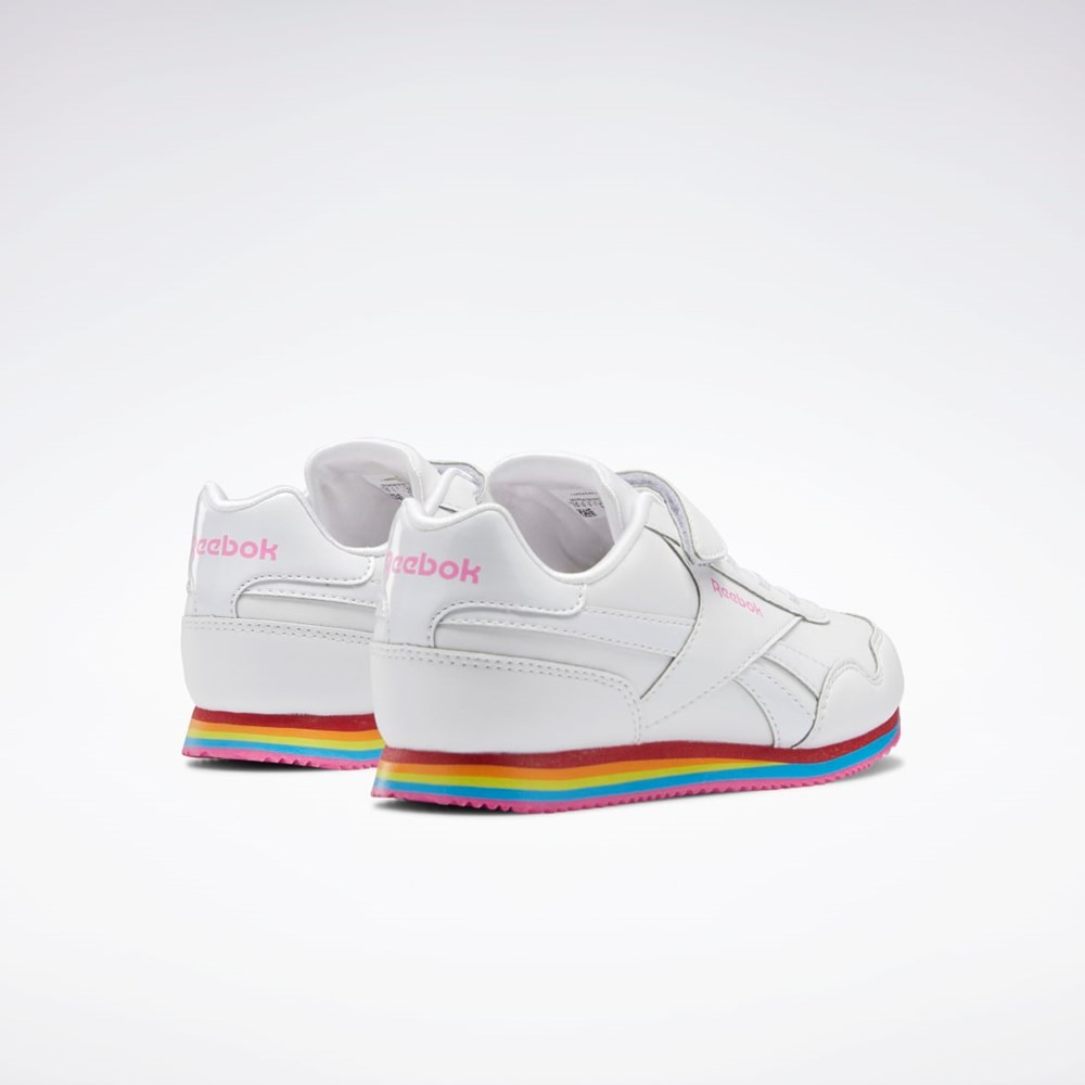 Reebok Reebok Royal CL Jog 3 1V Shoes - Preschool Białe Białe Różowe | HZKJ-57806