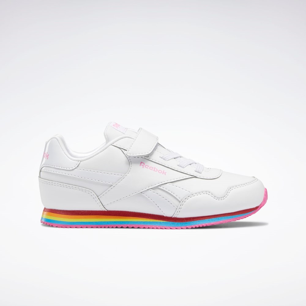 Reebok Reebok Royal CL Jog 3 1V Shoes - Preschool Białe Białe Różowe | HZKJ-57806