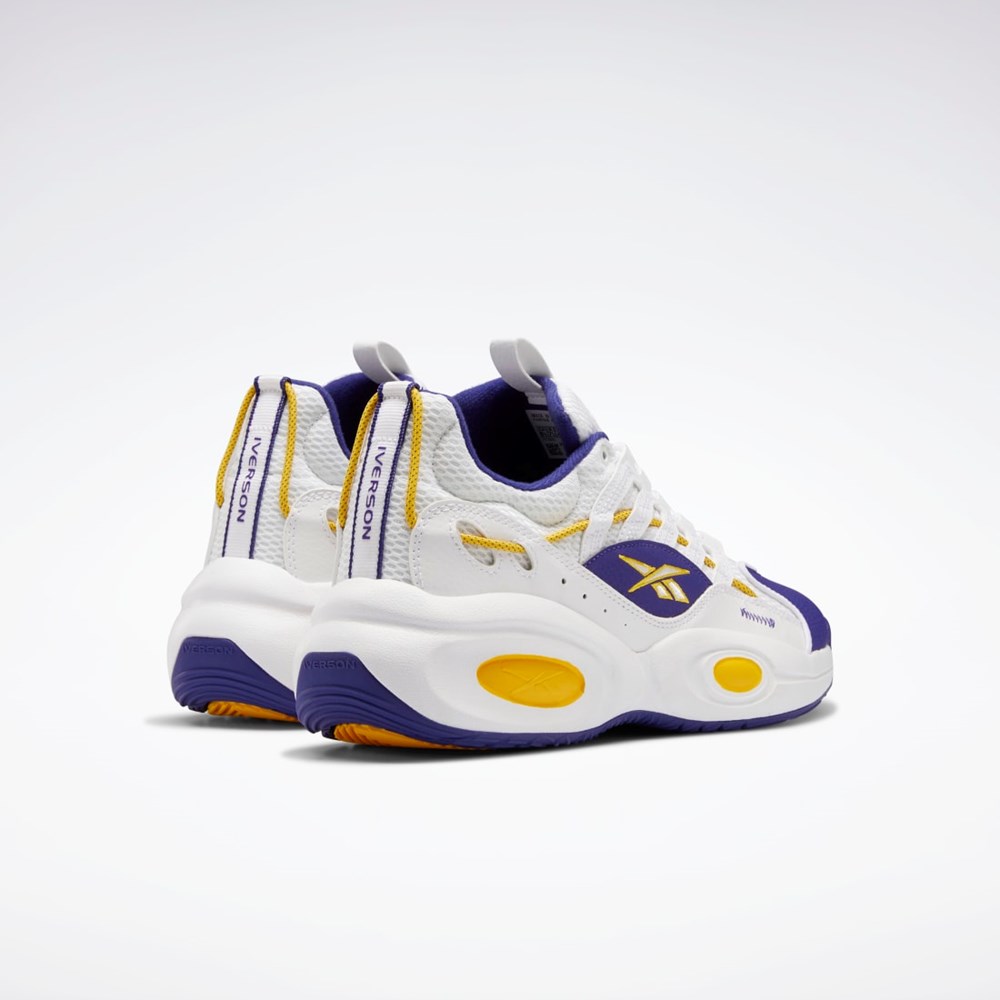 Reebok Reebok Solution Mid Basketball Shoes Białe Fioletowe Żółte | TYMN-84309