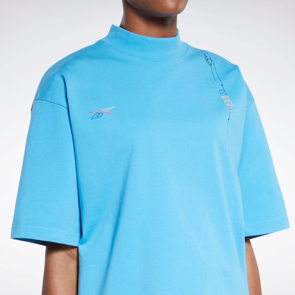 Reebok Reebok by Pyer Moss Tee Niebieskie Niebieskie | KJUD-14802