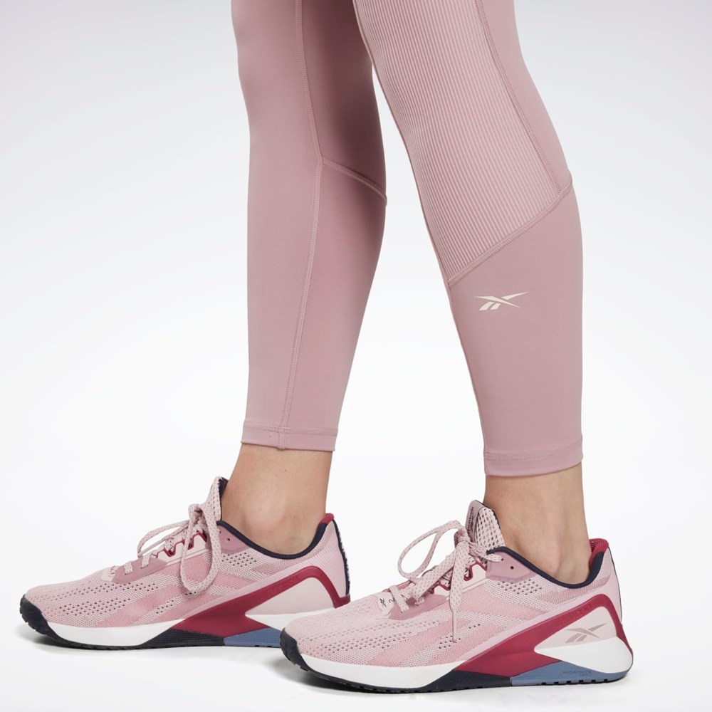 Reebok Rib High-Rise Leggings Infused Lilac | QWOL-49687