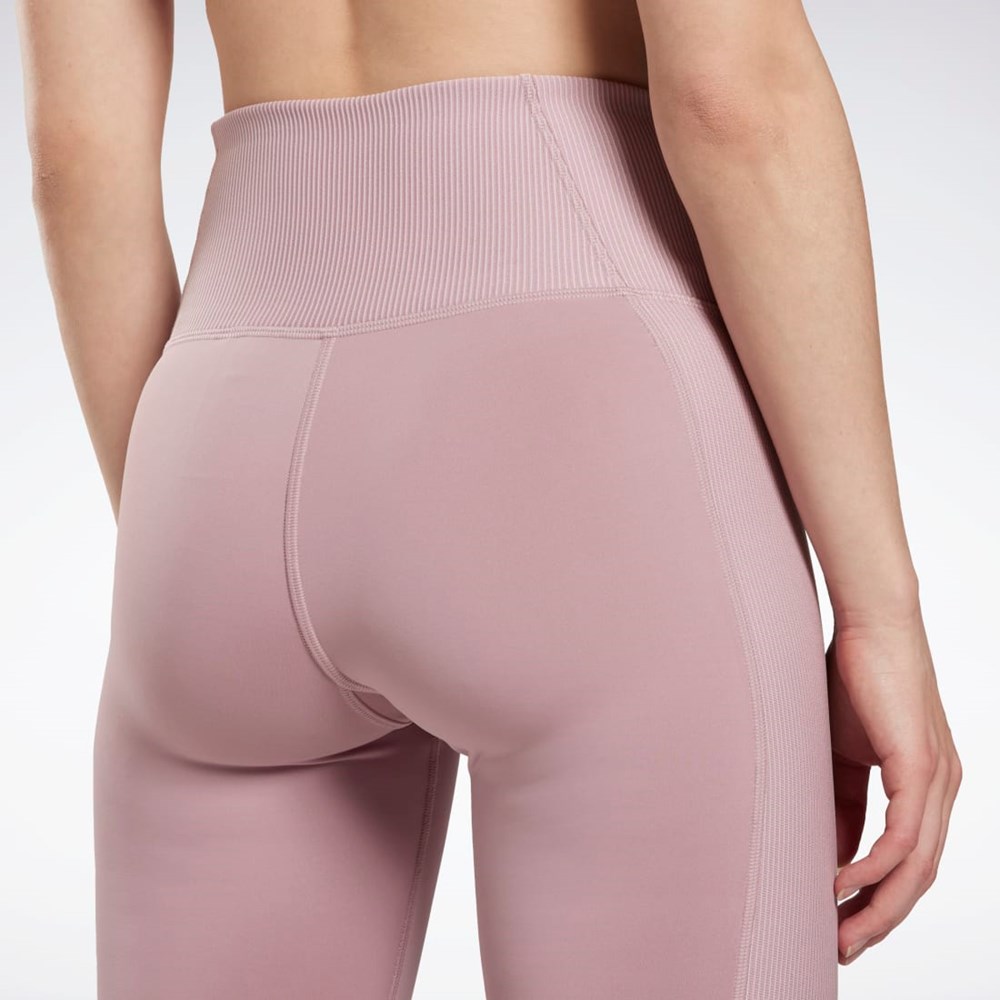 Reebok Rib High-Rise Leggings Infused Lilac | QWOL-49687