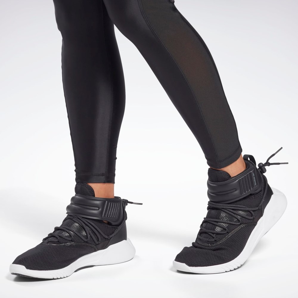 Reebok Shiny High-Rise Leggings Czarne | VZQP-82169