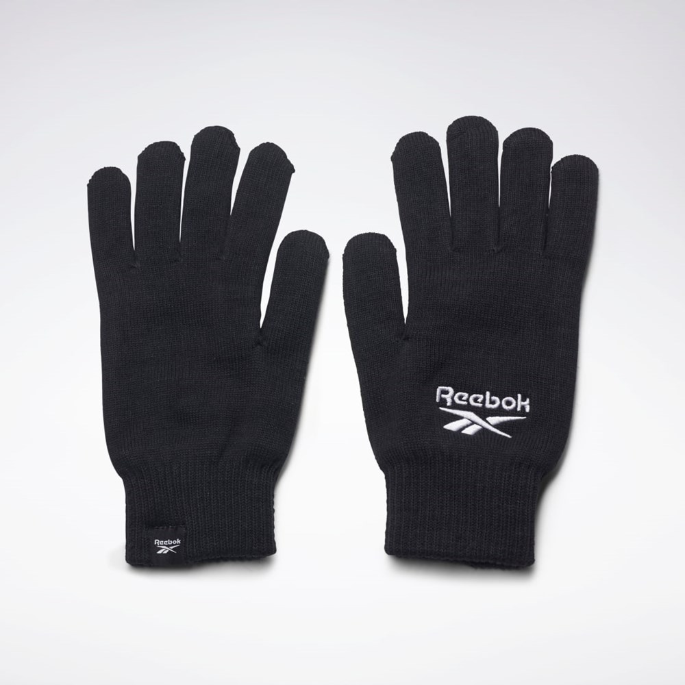 Reebok Sports Essentials Logo Gloves Czarne | TJOE-14052