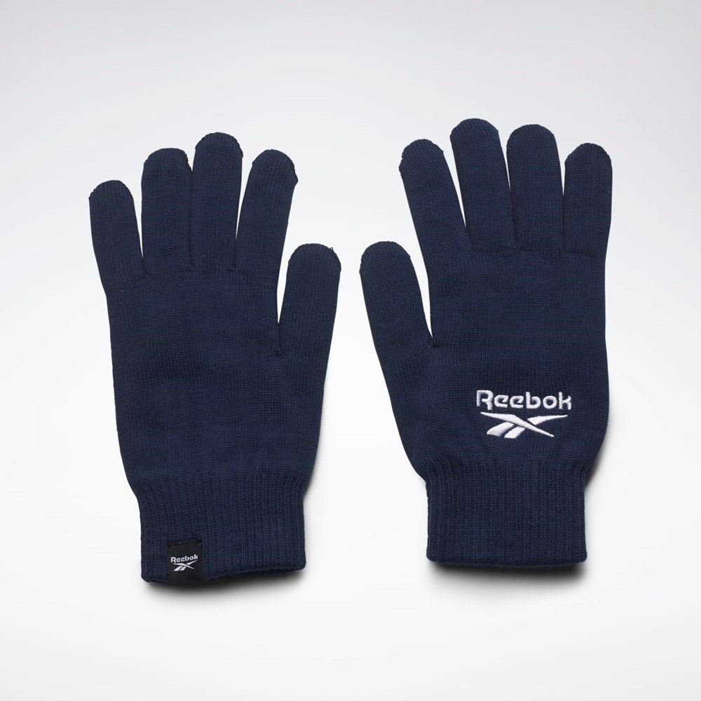 Reebok Sports Essentials Logo Gloves Granatowe | CWNM-24359