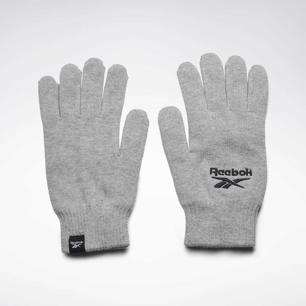 Reebok Sports Essentials Logo Gloves Szare | KLAT-79213