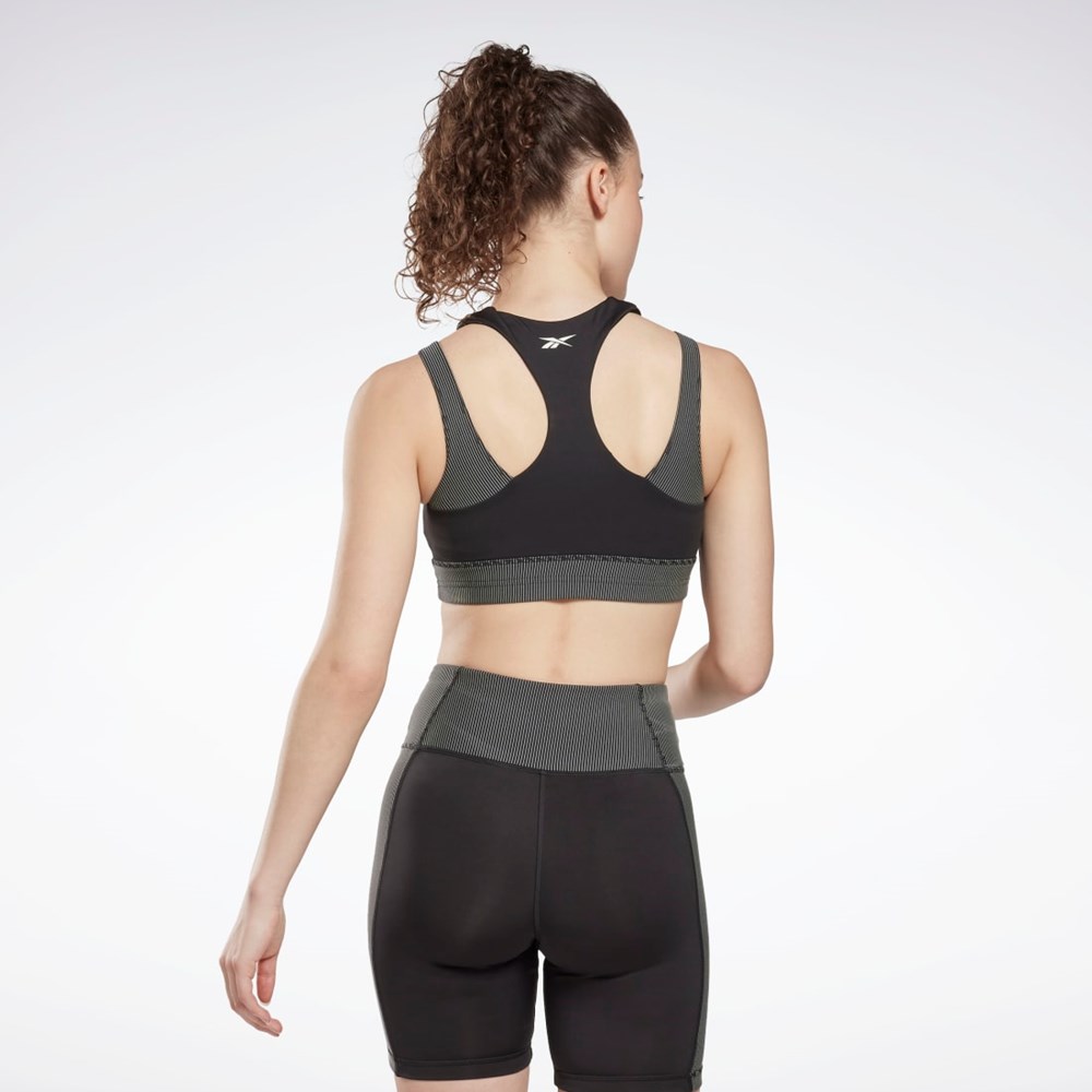 Reebok Studio Layered Bra Top Czarne | ZWAU-15230