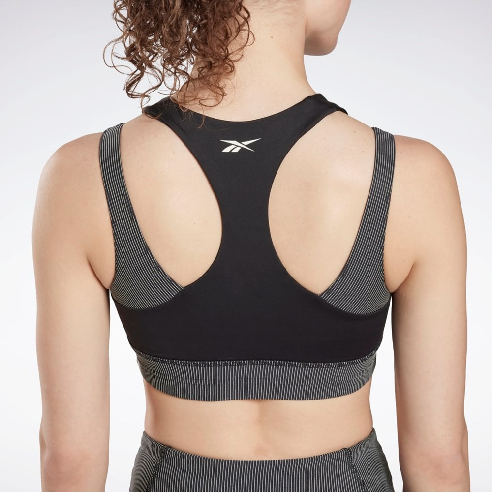 Reebok Studio Layered Bra Top Czarne | ZWAU-15230