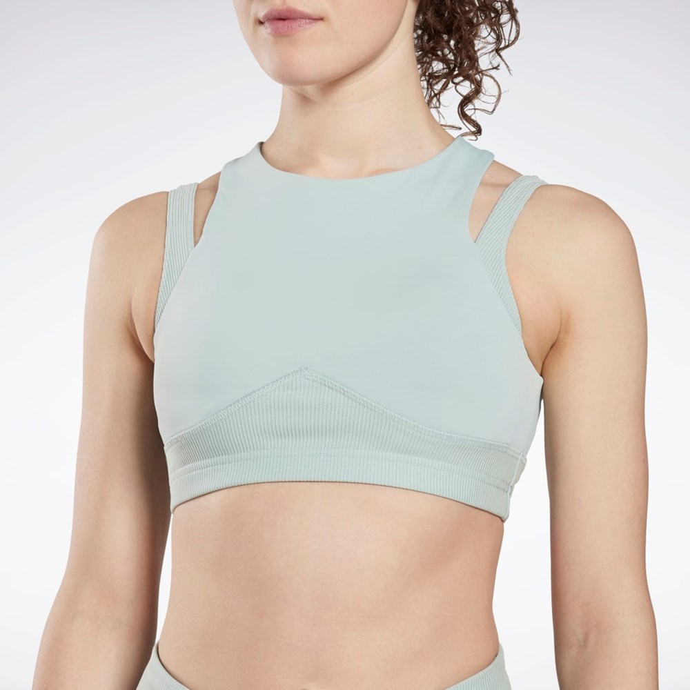 Reebok Studio Layered Bra Top Szare | VCPY-05264